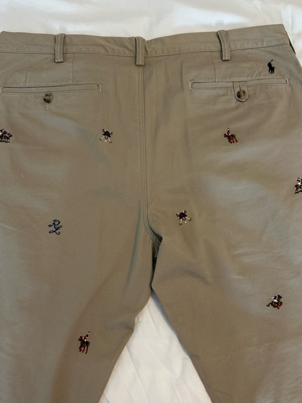 Ralph Lauren Embroidered Tan Khaki Chinos - Picture 3 of 3